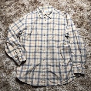 LL Bean Button Down Shirt Men’s Large Flannel Brown